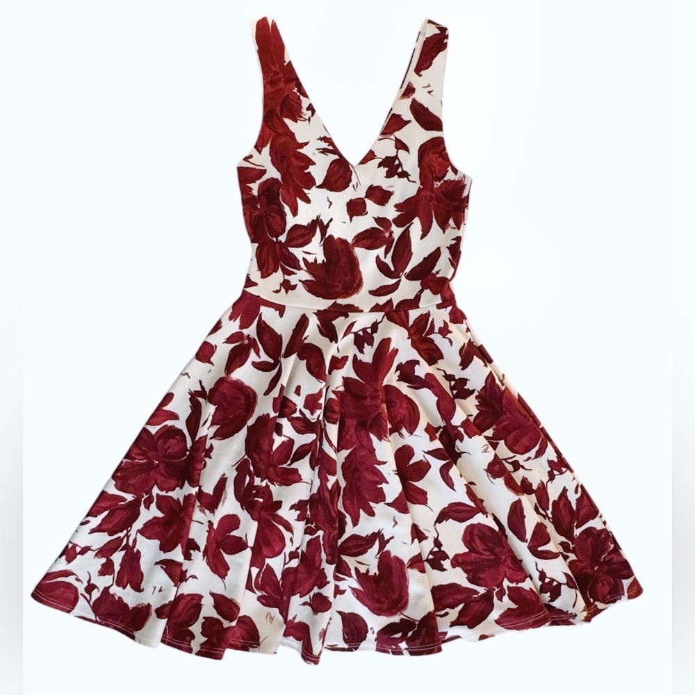 NWOT | Aqua | White & Red Floral Mini | Size: XS